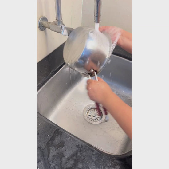 Stainless Steel Over Sink Dish Rack in Use – India Kitchen Sink Space Saver – SimplifiNest
