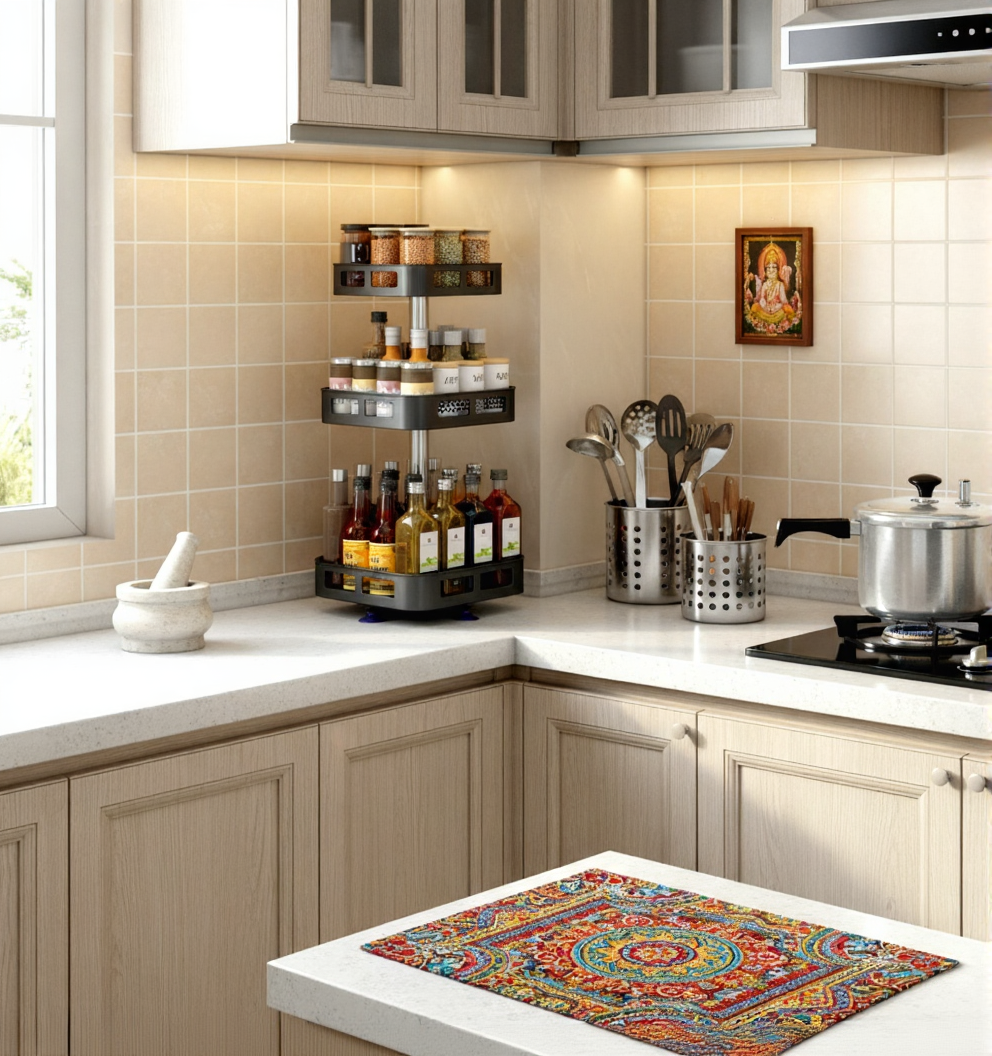 3-Tier 360° Rotating Kitchen Rack