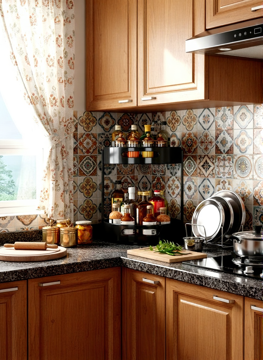 2-Tier Round 360° Kitchen Rack